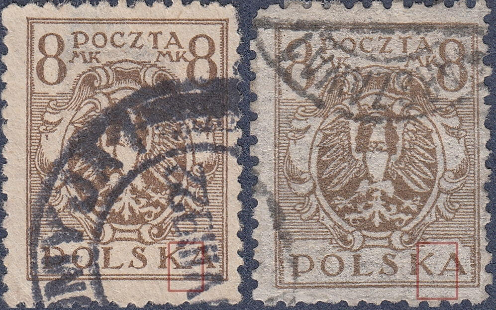 Two antique Polish postal stamps